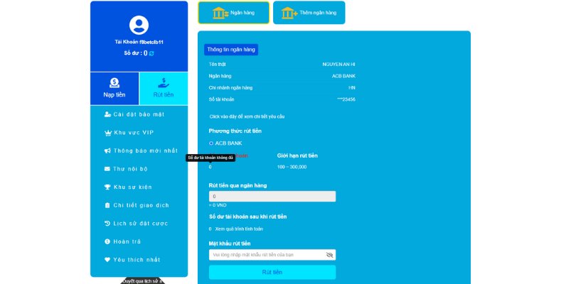 Các bước rút tiền nhanh chóng sau khi hoàn tất điều kiện của hệ thống